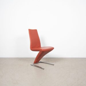 Rolf Benz 7800 Stoel Rood Leer - Chroom