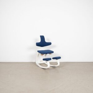 Varier Thatsit Balans Kniestoel Blauw Stof - Wit