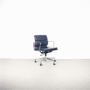 Vitra Eames EA 217 Bureaustoel Donkerblauw Leer - Chroom