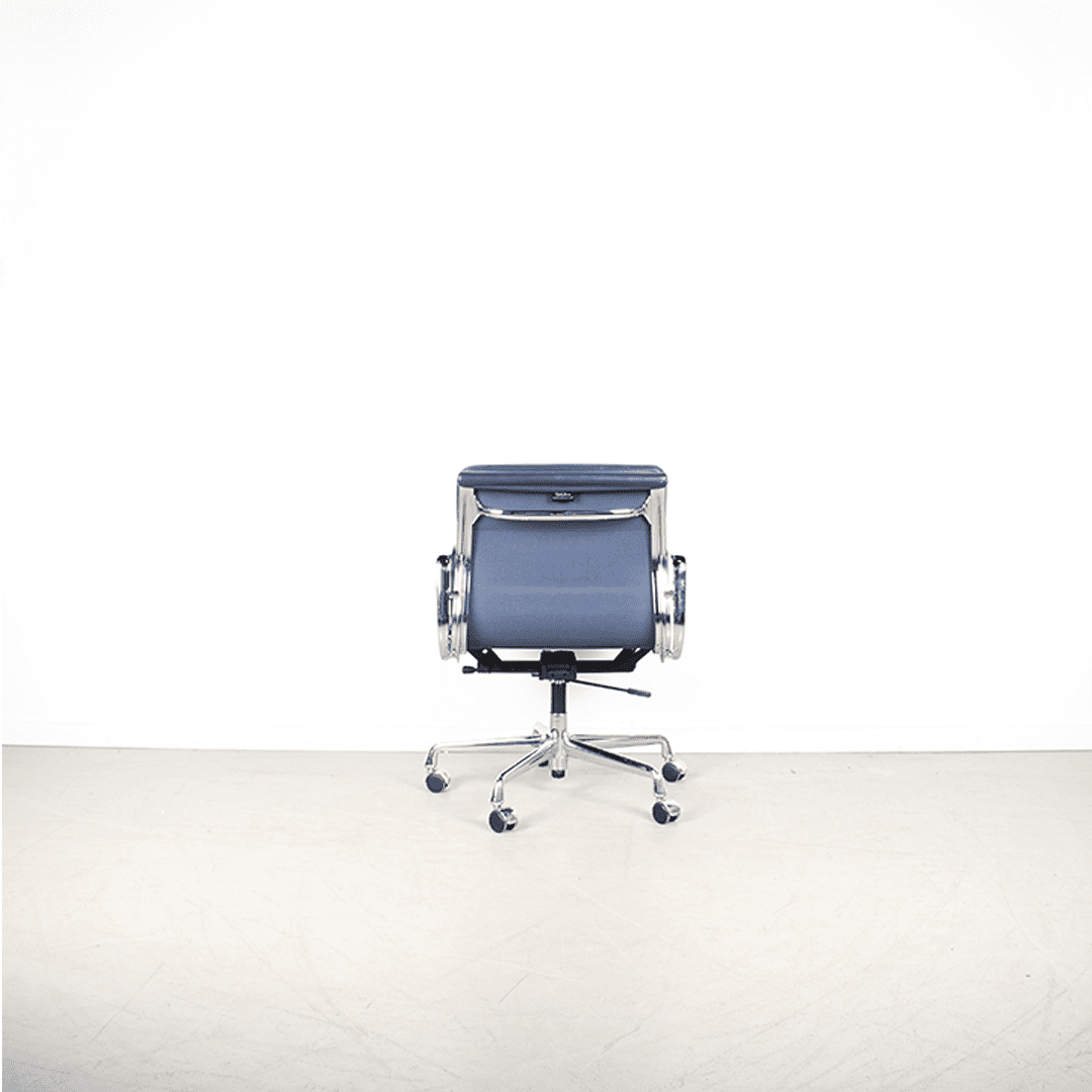 Vitra Eames EA 217 Bureaustoel Donkerblauw Leer - Chroom - Image 5
