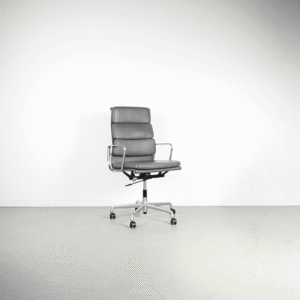 Vitra Eames EA 219 Bureaustoel Grijs Leer – Aluminium