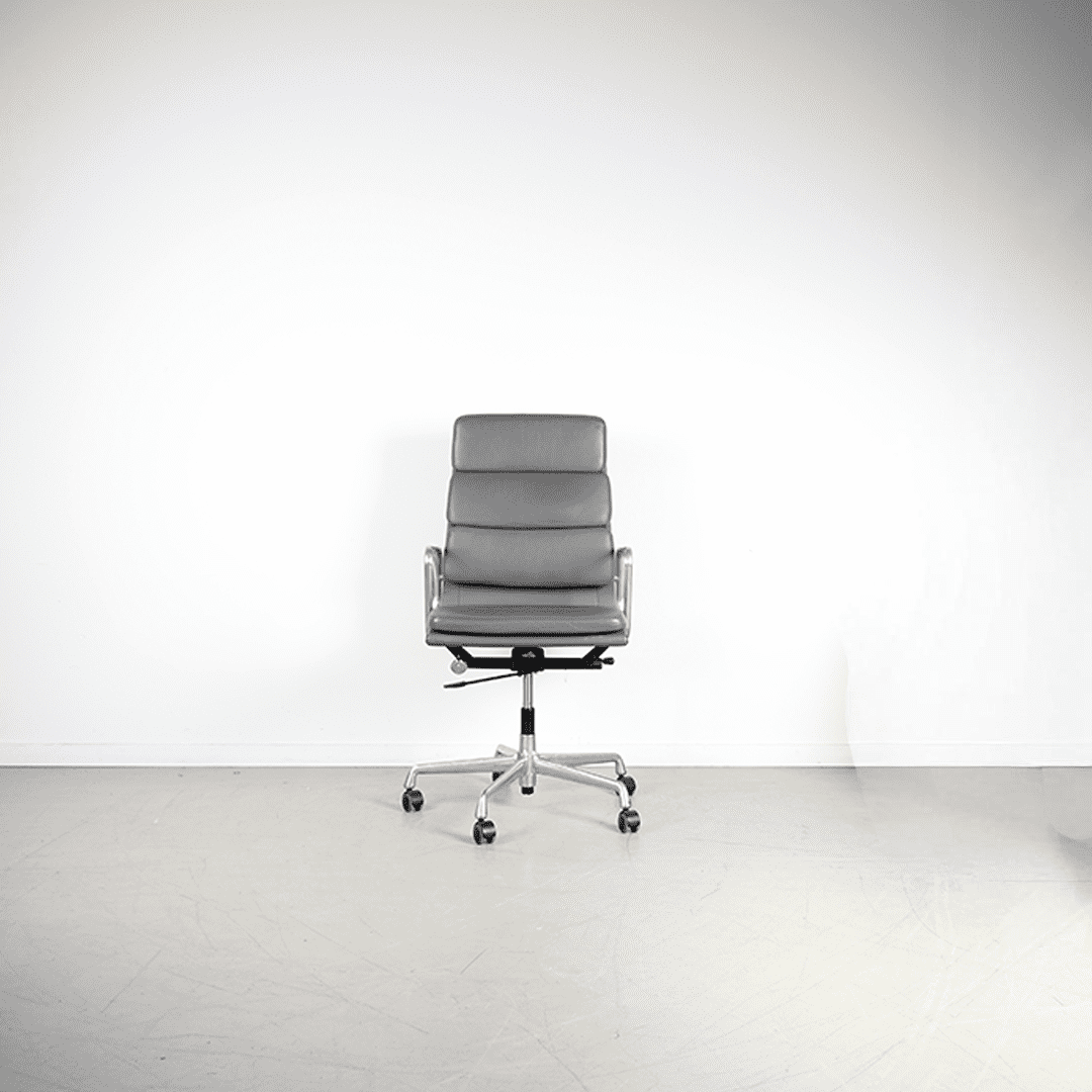 Vitra Eames EA 219 Bureaustoel Grijs Leer – Aluminium - Image 2