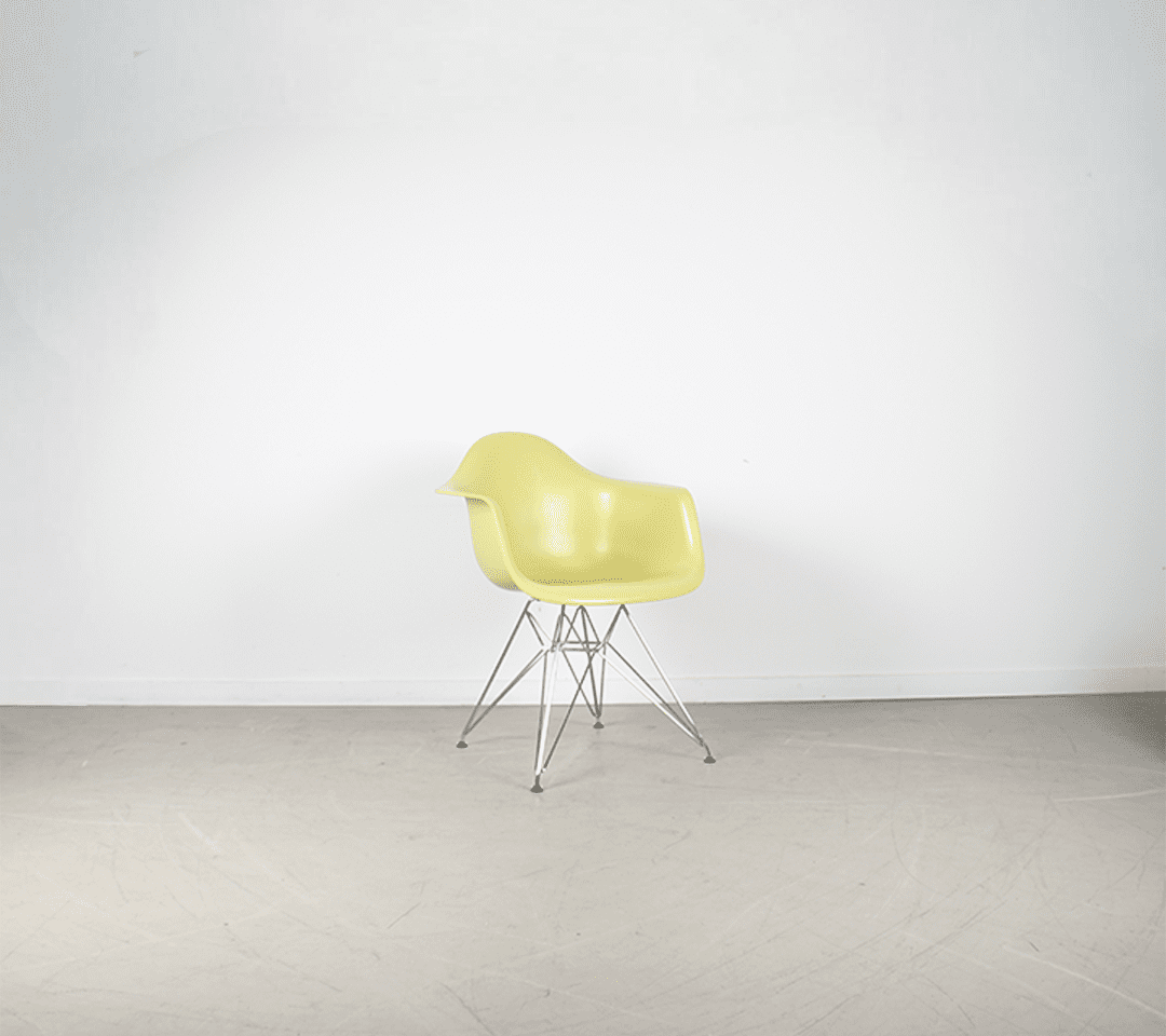 Vitra Eames DAR Stoel Limoen Kunststof - Chroom