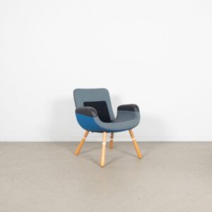 Vitra East River Fauteuil Blauw Stof/Leer