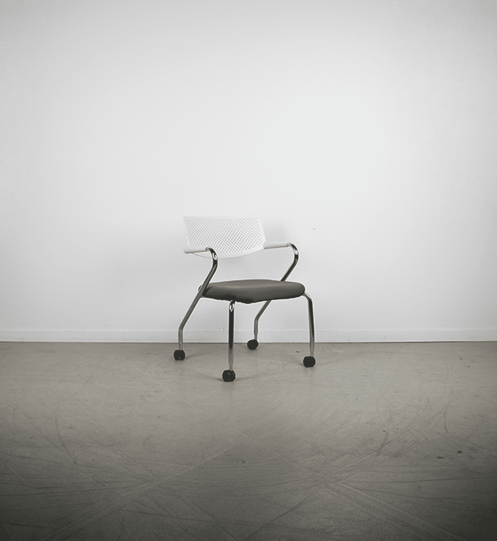 Vitra Visaroll Bureaustoel Grijs Stof/Wit Kunststof