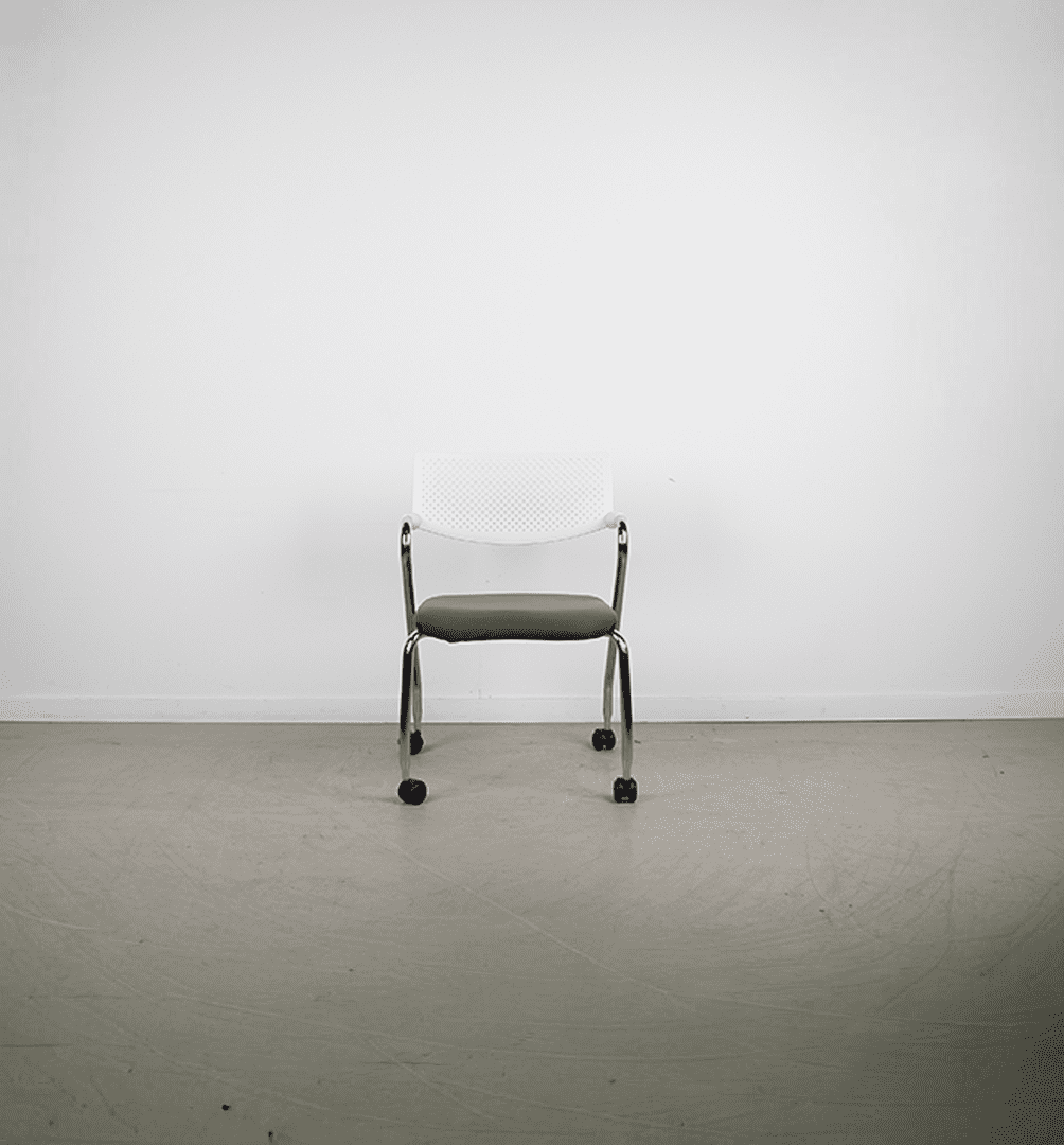 Vitra Visaroll Bureaustoel Grijs Stof/Wit Kunststof - Image 2