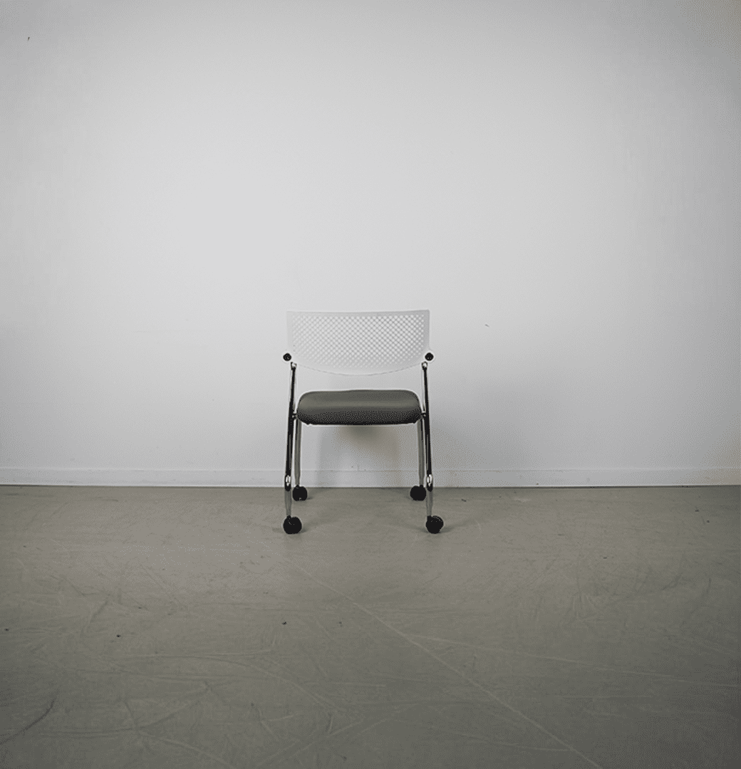 Vitra Visaroll Bureaustoel Grijs Stof/Wit Kunststof - Image 5