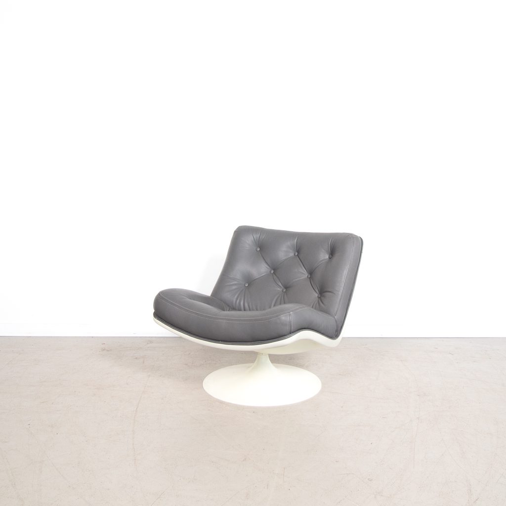 Artifort F976 Fauteuil Grijs Leer - Image 3