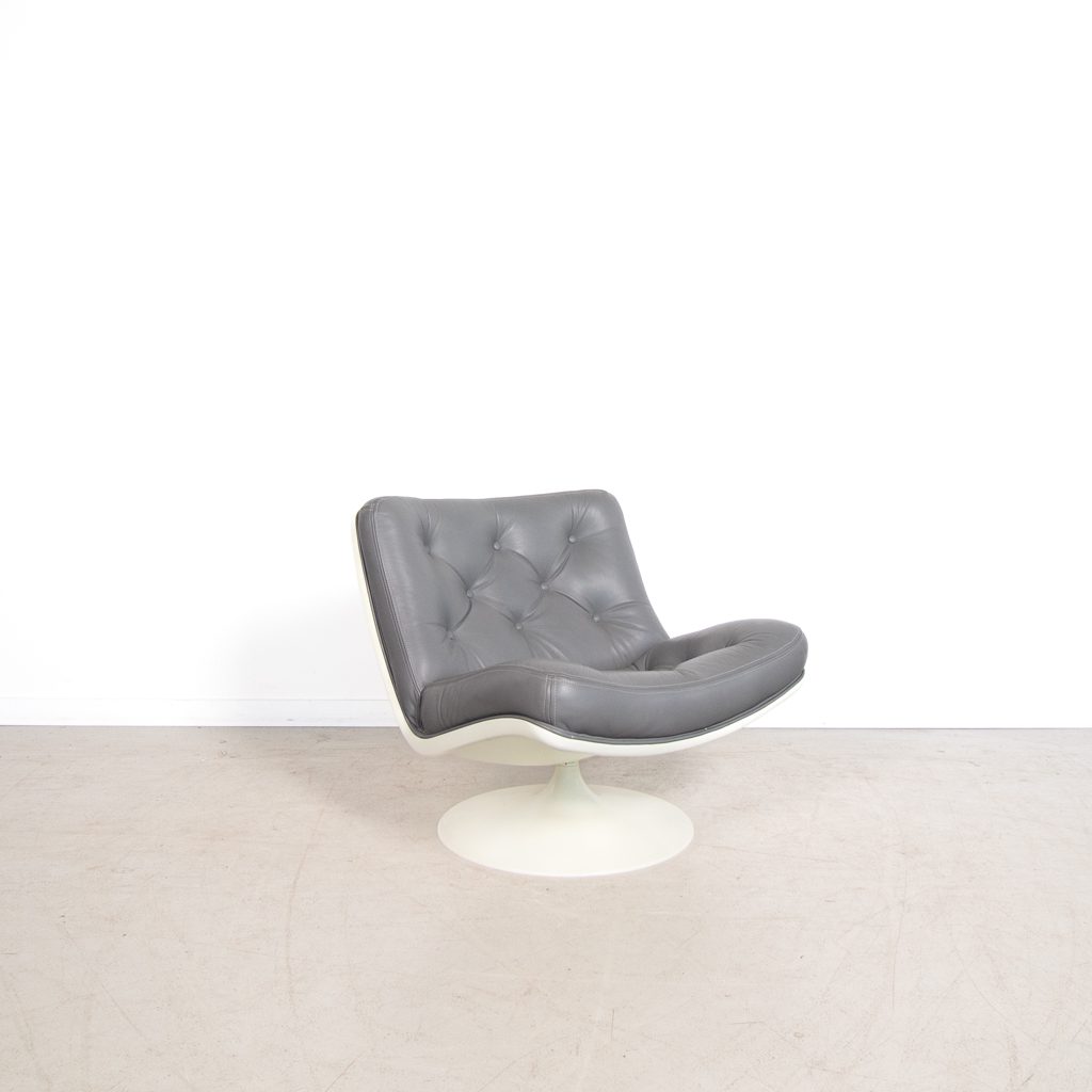 Artifort F976 Fauteuil Grijs Leer