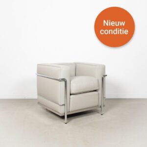 Cassina LC2 Fauteuil Lichtgrijs Leer