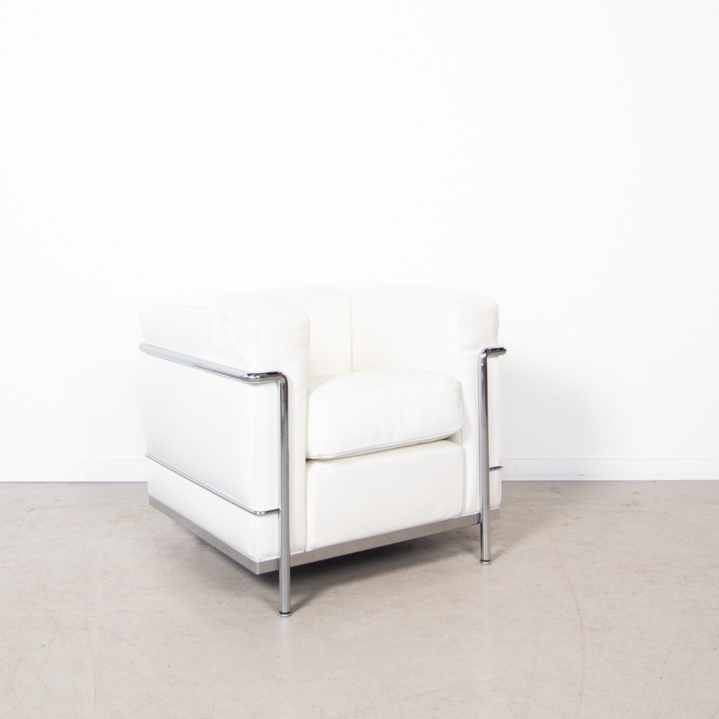 Cassina LC2 Fauteuil Wit Leer