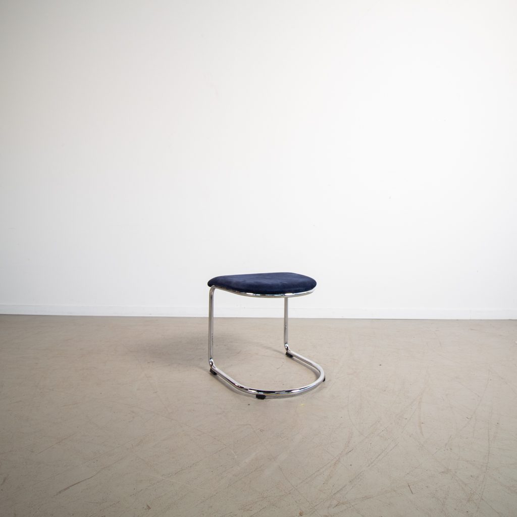 Gispen 412 Fauteuil Blauw Stof + Hocker - Image 4