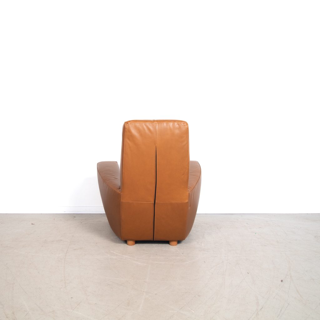 Label Longa Fauteuil Cognac Leer - Image 4