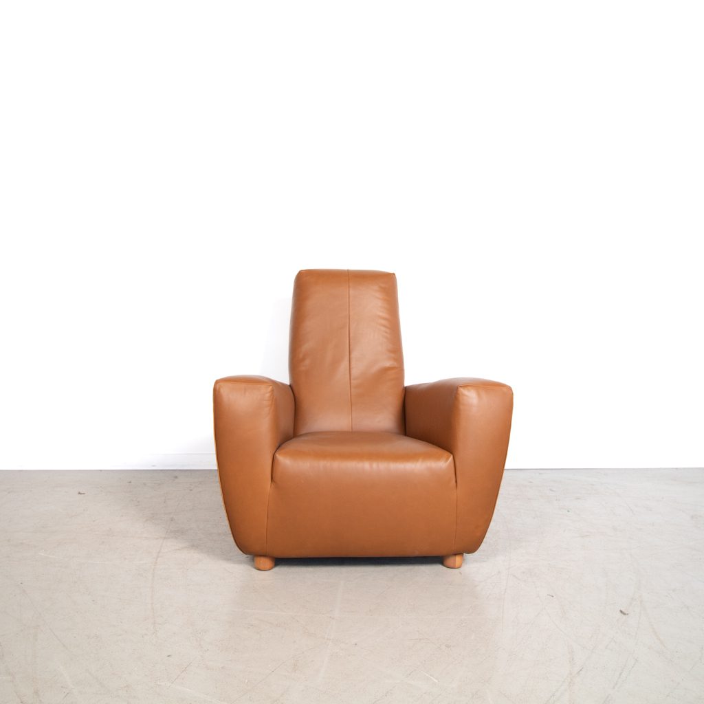Label Longa Fauteuil Cognac Leer - Image 2
