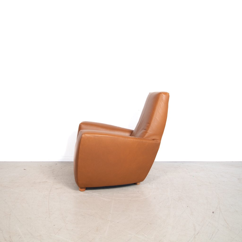 Label Longa Fauteuil Cognac Leer - Image 3