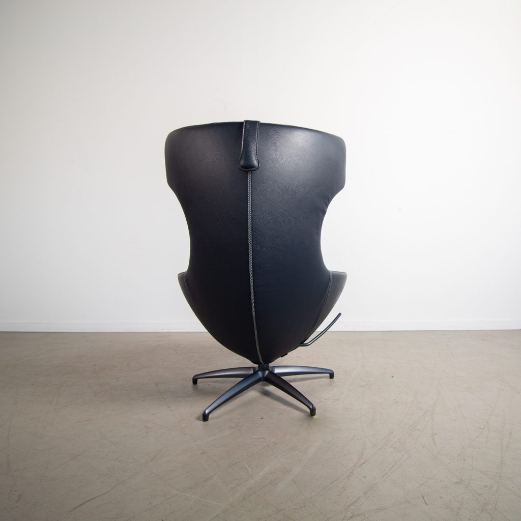 Leolux Caruzzo Plus Fauteuil Blauw Leer/Stof - Image 3