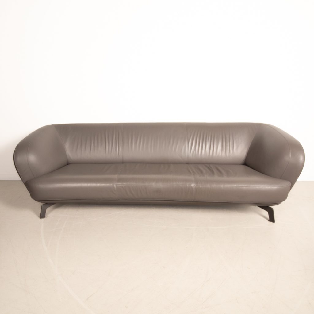 Leolux Flint Bank 3,5-Zits Grijs Leer