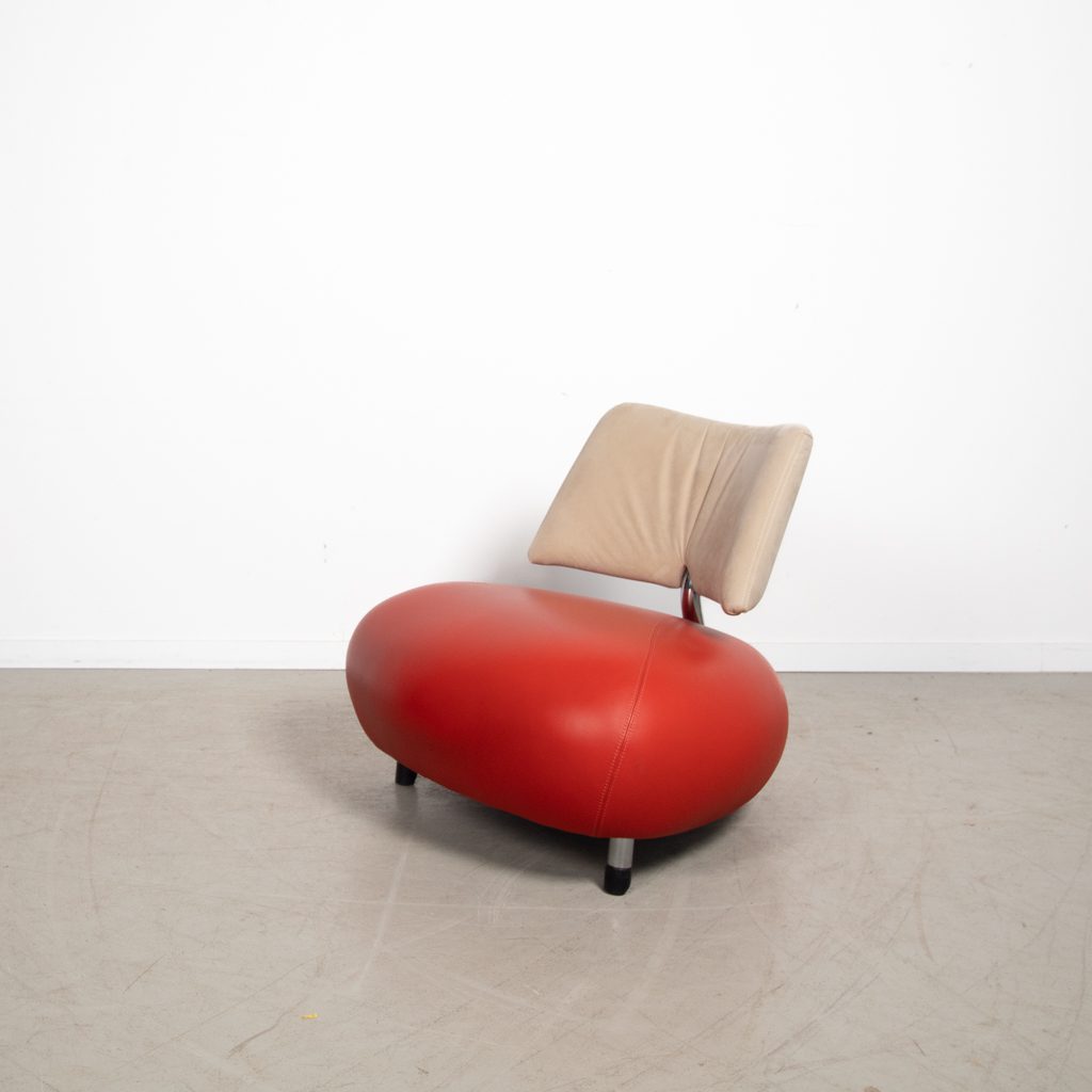Leolux Pallone Pa Fauteuil Rood Leer
