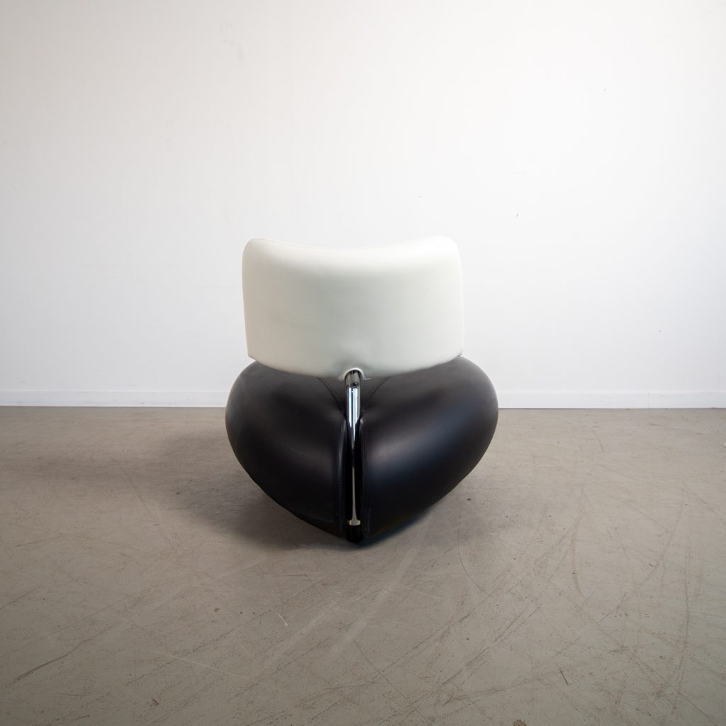 Leolux Pallone Fauteuil Zwart/Wit Leer - Image 2