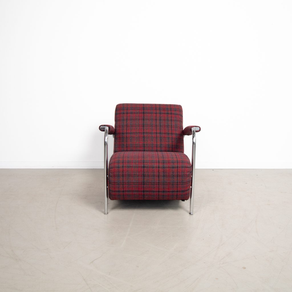 Leolux Scylla Laag Fauteuil Rood Geruit Stof - Image 3