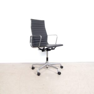 Vitra EA 119 Bureaustoel Donkergrijs Leer - Aluminium