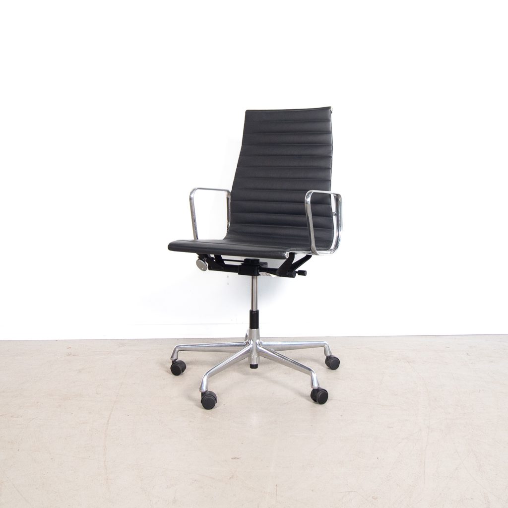 Vitra EA 119 Bureaustoel Donkergrijs Leer - Aluminium - Image 5