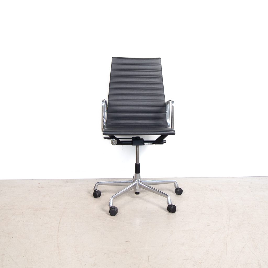 Vitra EA 119 Bureaustoel Donkergrijs Leer - Aluminium - Image 3