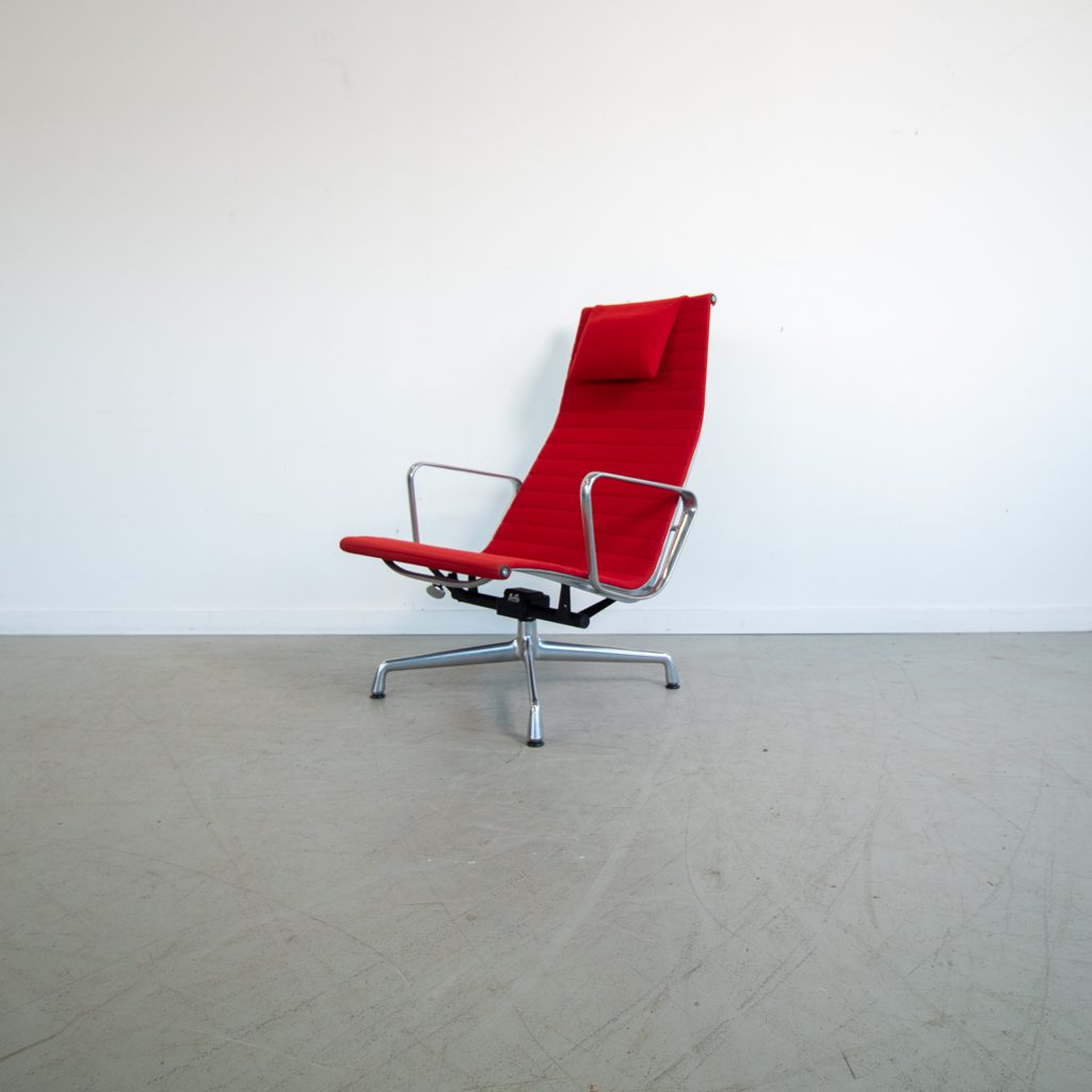 Vitra Eames EA 124 Fauteuil Rood Hopsak - Aluminium - Image 3
