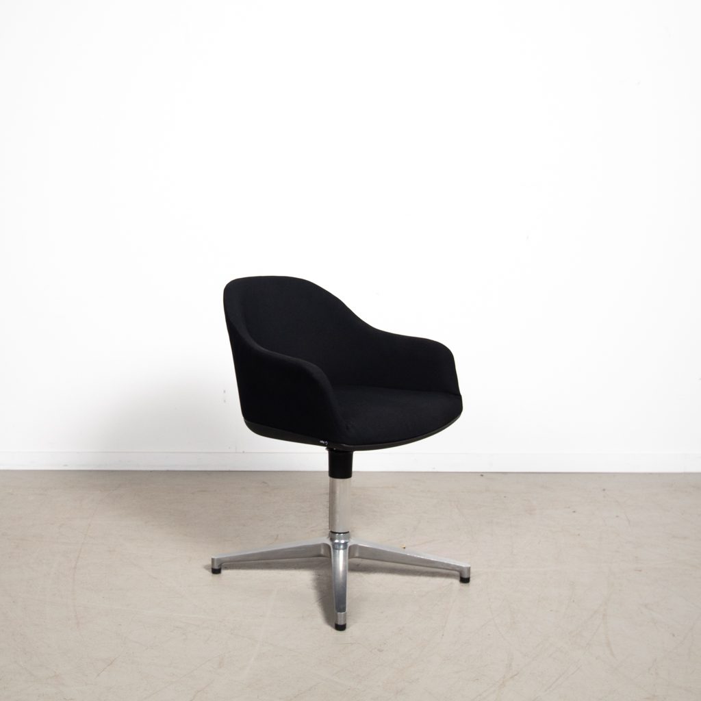 Vitra Softshell Stoel Zwart Stof - Chroom