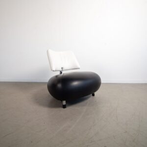Leolux Pallone Fauteuil Zwart/Wit Leer